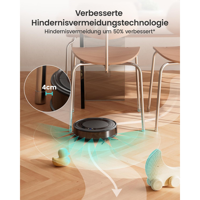 Робот-пилосос LEFANT M310: потужність 4500Pa, 180 хвилин роботи, 4 режими, Wi-Fi, керування через додаток та Alexa, для тварин та твердих підлог