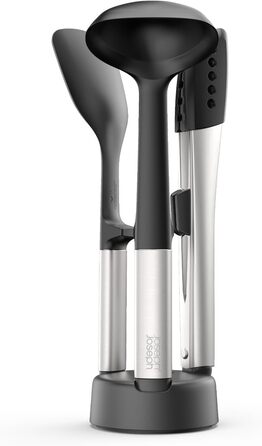 Набір кухонних аксесуарів Joseph Joseph Elevate Fusion (5 шт.) з підставкою, кухонні інструменти, BPA-free, термостійкі, з антипригарним покриттям, нержавіюча сталь