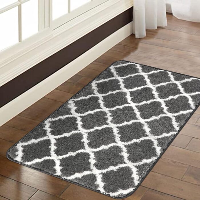 Килимок для ванної кімнати Famibay: набір з 3 частин, антиковзаюча поверхня, 50 x 80 см, антрацит