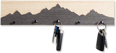 Дерев'яна брелок для ключів з переробленої деревини з гірським контуром / ручна робота в Баварії / кілька варіантів обробки на вибір / Брелок для ключів Брелок для ключів Декоративні гори / Контур 40 см (гірський мотив 40 см)