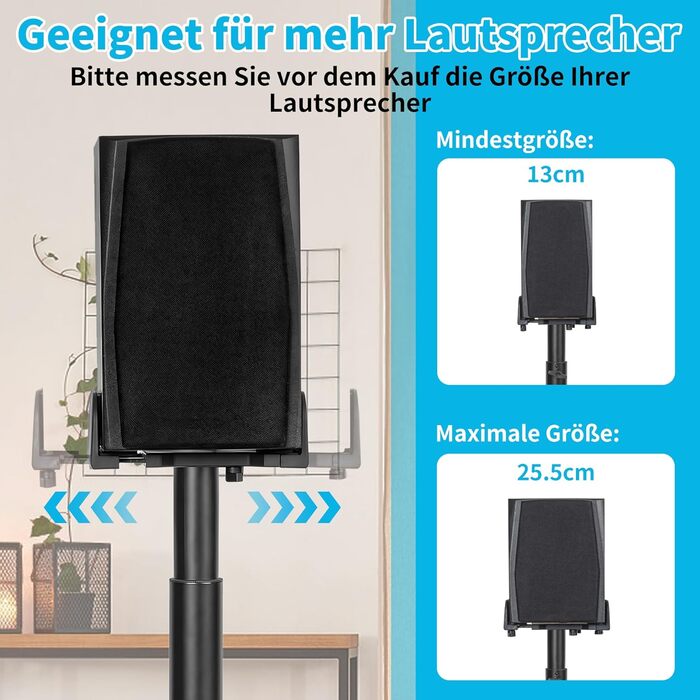 Підставка для колонок OUUTMEE, пара, до 10 кг, з кабелеуправлінням, регулювання висоти, сумісна з багатьма моделями