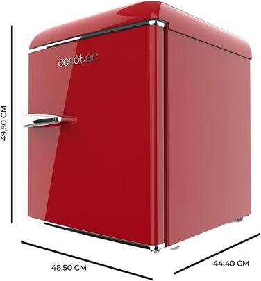 Міні-холодильник Cecotec Bolero CoolMarket TT Origin 45L червоний. Холодильник міні, з Icebox, LED-підсвічуванням, хромованою ручкою, відкривачем для пляшок, вінтажний стиль.