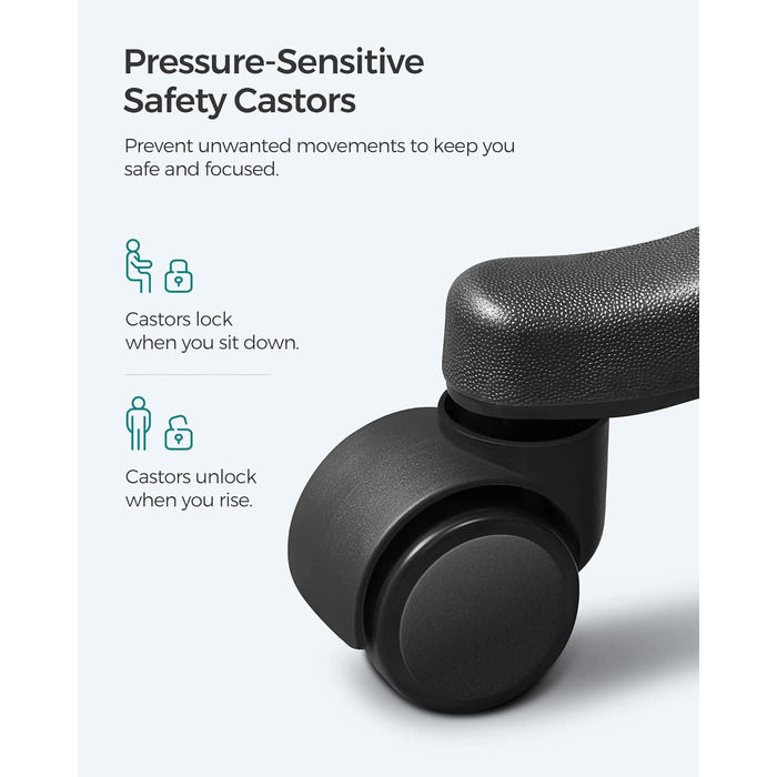 Високий робочий стілець SONGMICS з регульованою спинкою та підставкою для ніг, чорний - OSC007B01