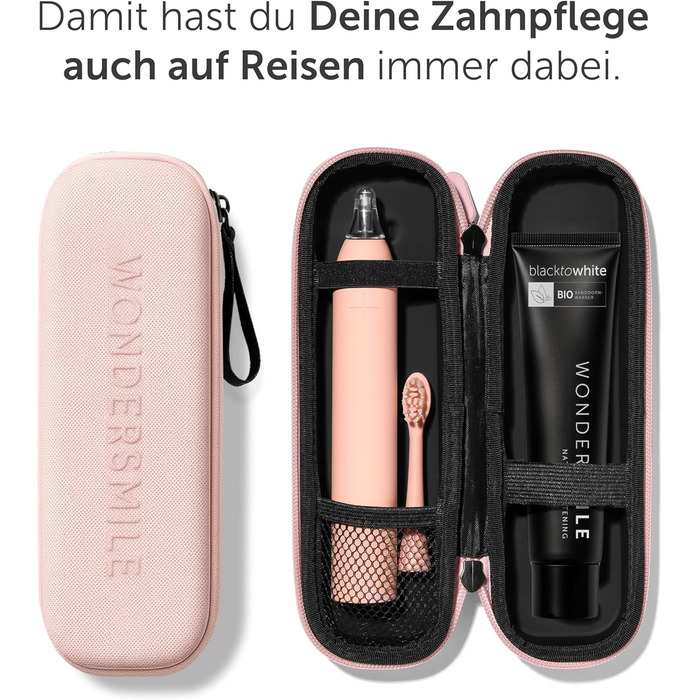 Електрична зубна щітка Wondersmile PRO - переможець тесту 2025 - 100 днів без ризику - TÜV-сертифікована. 4 режими, акумулятор 60 днів, смарт-насадка. 1 шт. (Atomic Rose Bundle)