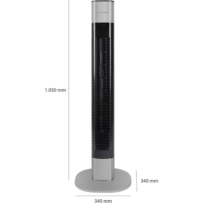Баштовий вентилятор ProfiCare PC-TVL 3068 Баштовий вентилятор з багатофункціональним пультом дистанційного керування, LED-дисплей з сенсорним сенсорним керуванням, електронний таймер, 3 налаштування швидкості, чорний/нержавіюча сталь