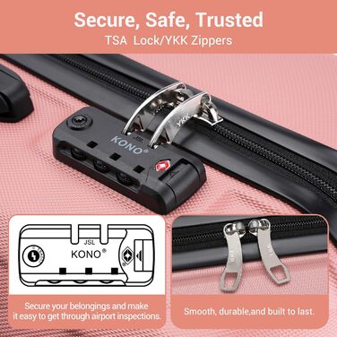 KONO Чемодан-Тролей Рожеве Золото (55 см)