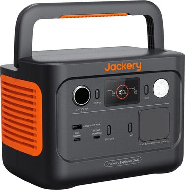 Електростанція Jackery Explorer 240 v2, LiFePO4 256 Втгод, 300 Вт змінного струму/100 Вт USB-C, вуличний генератор для кемпінгу