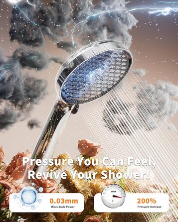 Фільтр для душу Cobbe зі шлангом, ручна лійка з 3 вугільними фільтрами, душова лійка з 6 режимами, високонапірний економічний душ з фільтром від накипу для жорсткої води, видаляє 99% хлору (чорний)