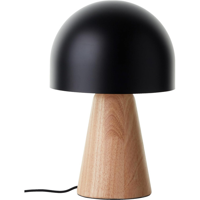 Настільна лампа Lightbox Mushroom, травертин, 31см, E14, Чорний/Натуральний