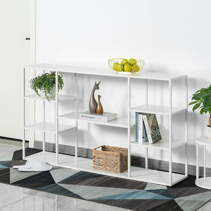 Консольний столик HDANI 120 см з полицями для дому, 140 x 30 x 80 см (білий)