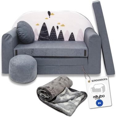 Дитяче крісло-диван 3в1 з функцією ліжка для дівчаток та хлопчиків. Крісло-мішок, дитяче ліжко, крісло-трансформер для дитячої кімнати (Ax2)