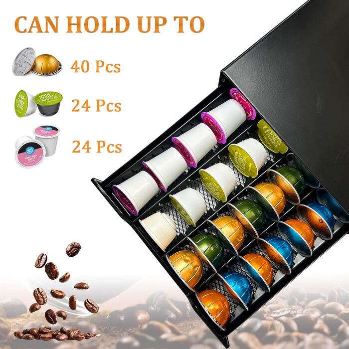 Організатор для капсул кави Nespresso Vertuo та Dolce Gusto, вміщує до 40 капсул