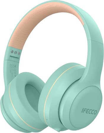 Накладні навушники IFECCO Bluetooth - бездротові, складні, HiFi стерео з мікрофоном (зелений)