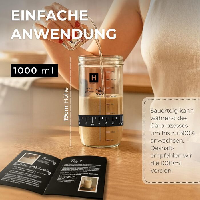 Набір для випічки хліба з закваскою: круглий гнідець, аксесуари для закваски та датський вінчик | Набір для початківців