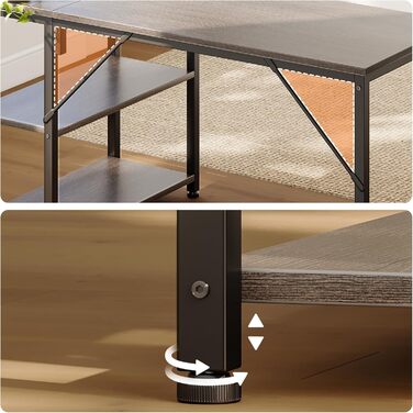 Комп'ютерний стіл Coleshome для геймінгу, кутовий, з обертовим ящиком, 120x70 см (сірий)