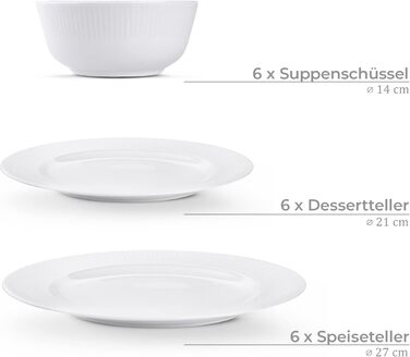 Набір посуду Konsimo Combi на 12 персон Набір тарілок LARIS Modern 36 предметів Столовий сервіз - Столовий сервіз та набори посуду - Комбінований столовий сервіз 12 персон - Сімейне обслуговування - Барвистий посуд Посуд (білий, на 6 персон)