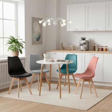 Елегантні стільці для обідньої зони EGGREE: дизайн в скандинавському стилі, набір 4 шт., кольори: чорний, рожевий, сірий, бірюзовий