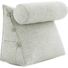 Подушка для спини, трикутна подушка для тіла, подушка для читання, 60 см (біла)