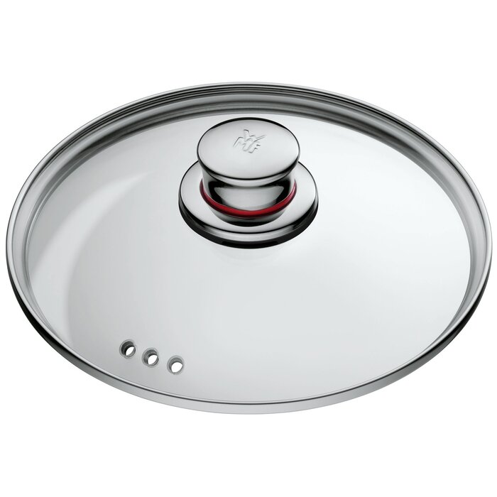 Скляна кришка для каструлі WMF Quality One 20 см, термостійке скло до 130°C, з металевою ручкою, підходить для посудомийки