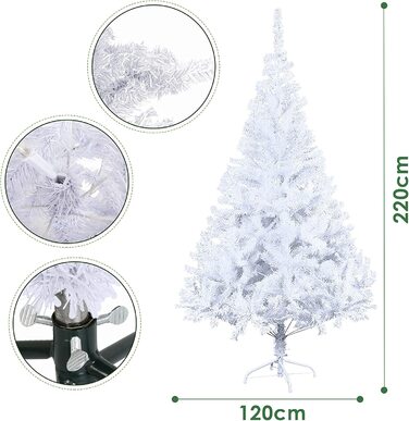 Вставка 1,2 м ялинка Різдвяна ялинка унікальне штучне штучне дерево Різдвяна прикраса вогнестійкий для різдвяного прикраси (210 см, білий)