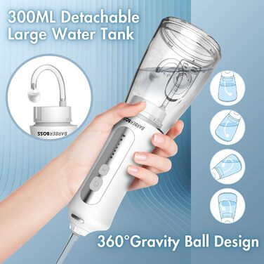 Електрична ірigator для порожнини рота BarberBoss QR-7024 (білий) - 5 насадок, різні режими очищення