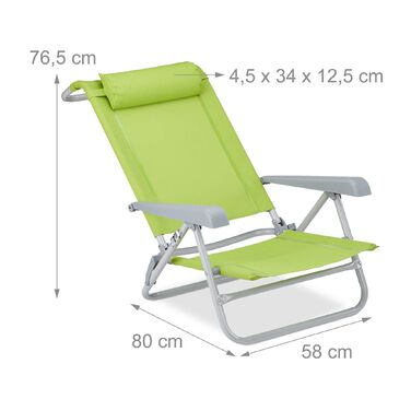 Розкладний шезлонг Relaxdays з подушкою для шиї