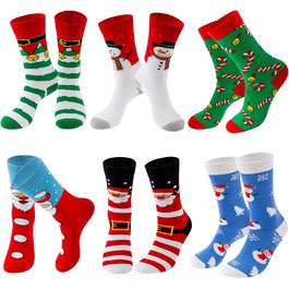 Жіночі різдвяні панчохи  Lounwee для жінок-веселі подарунки для жінок, новинка на Різдво, бавовняні шкарпетки для екіпажу, комплект з
