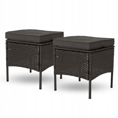 Комплект садових меблів із техноротанга MEBEL ELITE, чорний, 6 предметів