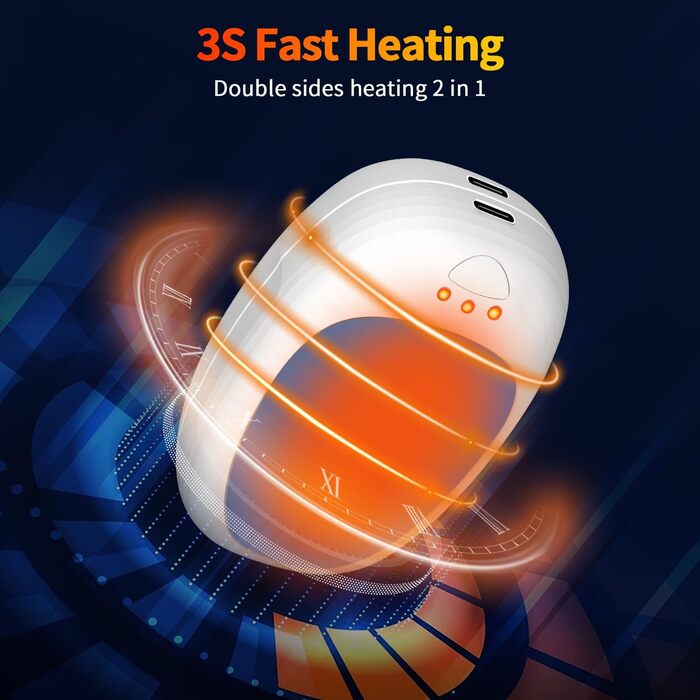 Електричні грілки для рук 2 шт. з 3 режимами нагріву, багаторазові, портативні, для дітей, чоловіків, жінок, подарунок (блакитні)