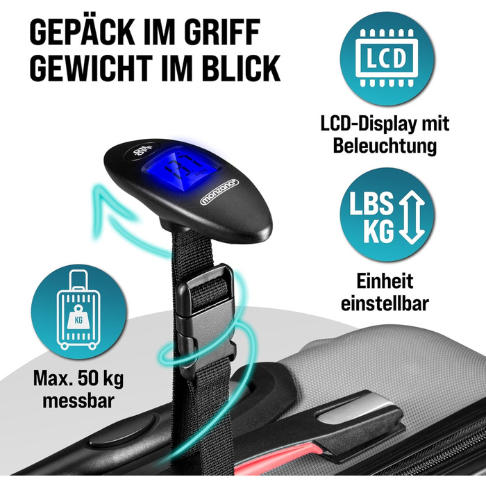 Набір валіз Monzana® 3шт (зелений) M-L-XL з замком, органайзером та вагами - зручний дорожній набір