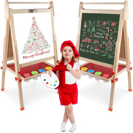 Дитяча дошка-мольберт Kramow з двома сторонами та магнітною поверхнею. Ідеальний подарунок для творчості та навчання дітей від 3 років