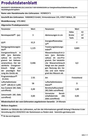 Портативна міні-мийка посуду HEINRICH'S: компактна, 6л, для дому, офісу, кемпінгу, 6 програм