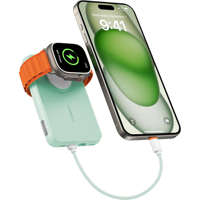 Вт PD, 10000 мАг, з функцією зарядки від Apple Cable & Watch, 2 шт. USB-C, LED-дисплей, 20