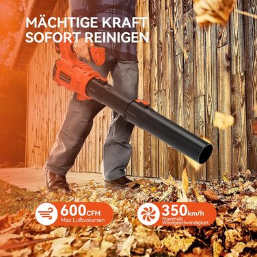 Акумуляторний повітродувач Bravolu 21V, потужність 210 км/год, акумулятор 4.0 Ah, зарядний пристрій, 6 режимів швидкості (5200mAh)