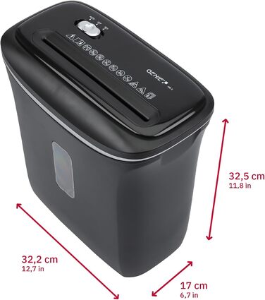 Шредер Genie 480X: знищувач документів, 8 листів, P-4, автоматичний, 12л, захист від перегріву