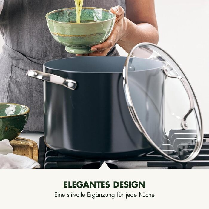 GreenPan Valencia Pro сковорода з нержавіючої сталі з антипригарним покриттям Hartelox, 28 см, 4,2 л, з кришкою, без PFAS, для індукційних плит, можна мити в посудомийній машині, можна використовувати в духовці, сірий колір (24 см/7,6 л каструля)