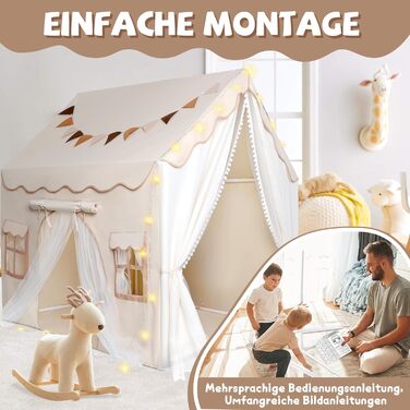 Дитяче намет-ігровий будиночок з 2 входами, з підсвіткою та підстилкою, для дітей від 3 років