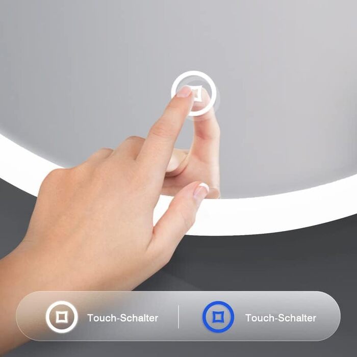 Дзеркало для ванної кімнати LED 40x60 см з підсвіткою, сенсорне керування, 3 кольори світла, IP67, A++, для ванної/вітальні