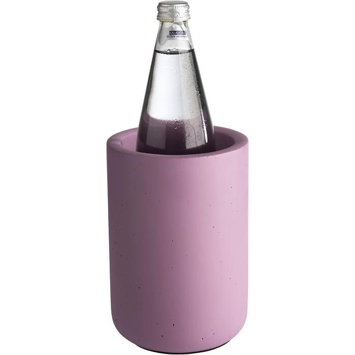 Охолоджувач для бетонних пляшок APS ELEMENT - з зручною для меблів нижньою стороною - для пляшок 0,7-1,5 л - Ø 12/10 см, висота 19 см, чорний (лавандовий бетон, гладкий, одинарний)