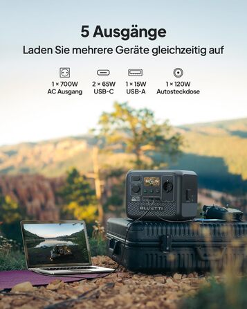 Портативна електростанція BLUETTI AC50B: 448Wh LiFePO4, 700W, USB-C PD 65W, для кемпінгу та подорожей