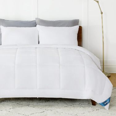 Ковдра BEDSURE 135x200 см - чотирисезонна, стегане покриття, сертифікат Oeko-Tex, білий колір, для алергіків, 300 GSM