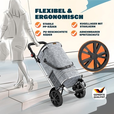 Візок для покупців сірий Alu 56L 31x24x54см
