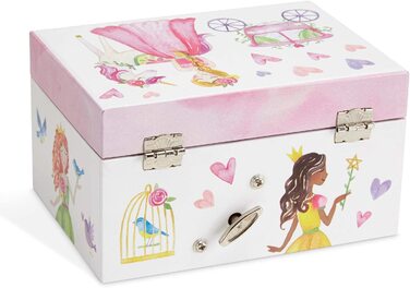 Ювелір - Музична скринька для коштовностей для дівчаток з обертовим єдинорогом, блискучою веселкою і Зоряним візерунком-Пісня прекрасної мрійниці (казкова принцеса)