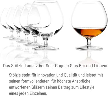 Набір келихів для коньяку Stölzle Lausitz Cognacschwenker I 585 мл, 6 шт. I Склянка з кришталю без свинцю, висока якість, придатна для миття в посудомийній машині