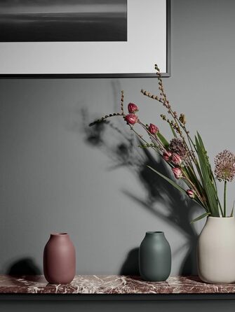 Ваза Blumus COLORA L з кераміки, Agave Green, ручної роботи, декоративна настільна ваза, 20x14x14 см