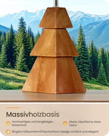 Дерев'яна настільна лампа GOEBLESON для спальні, вітальні, готелю. Сучасний дизайн, тепле світло 2700K, E27, подарунок. Модель ZME07TLD05N1 (у вигляді дерева)