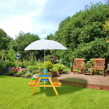 Дитячий дерев'яний набір меблів з парасолькою Relaxdays