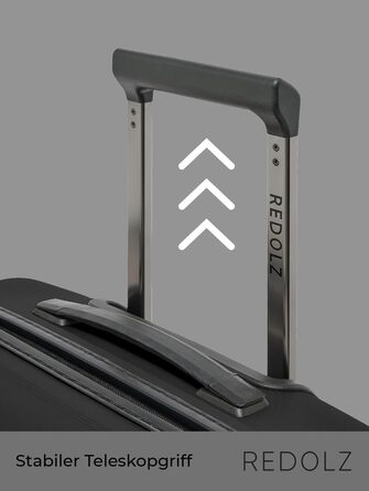 Візок REDOLZ Hard Shell XL 77 см, легкий поліпропілен, 4 подвійних колеса & TSA, чорний
