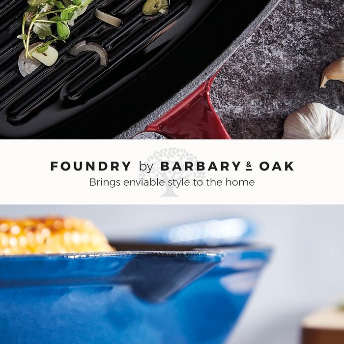 Сковорода-гриль Barbary & Oak BO800256GRN з емальованим покриттям, зелений, 26 см