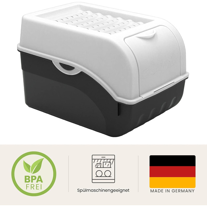 ARTECSIS Коробка для зберігання картоплі, білий колір, набір 2 шт. з кришкою, для 4 кг, з наліпками